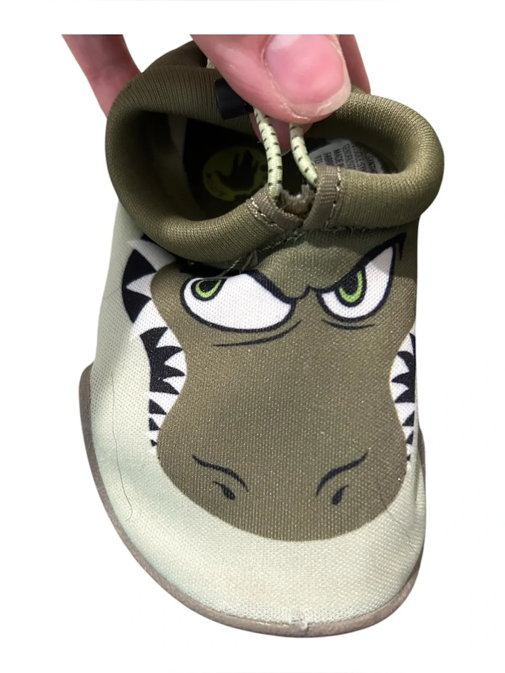 Kids Dino Slip-On Water Shoes - Olive Green